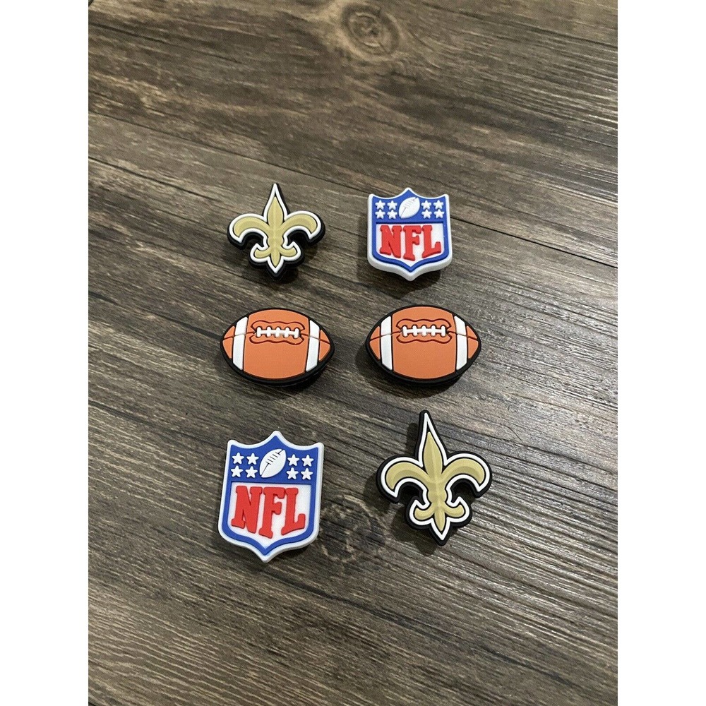 New Orleans Saints Football Team Charm For Crocs Shoe Charms - 6 Pieces